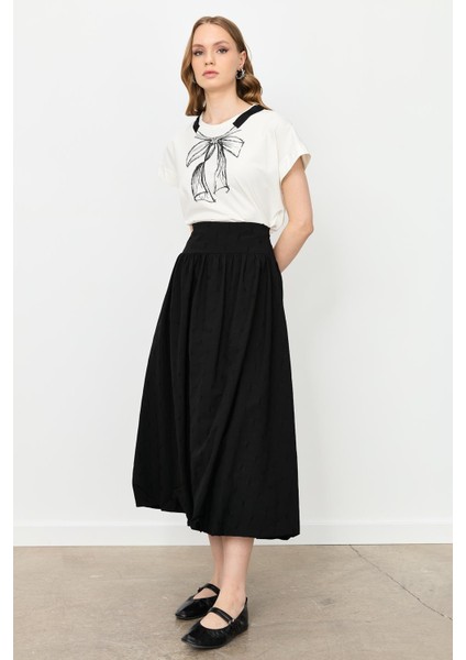 Nakış Detaylı Uzun Balon Etek-Siyah fiyatları