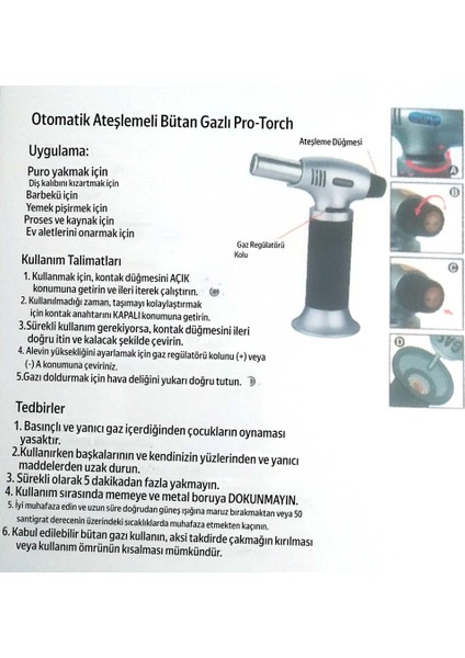 Pioze Ateşlemeli Torch Pürmüz Çakmak, 1300 °c Ayarlanabilir Yüksek Alevli Emniyet Kilitli Profesyonel Çakmak fırsatları