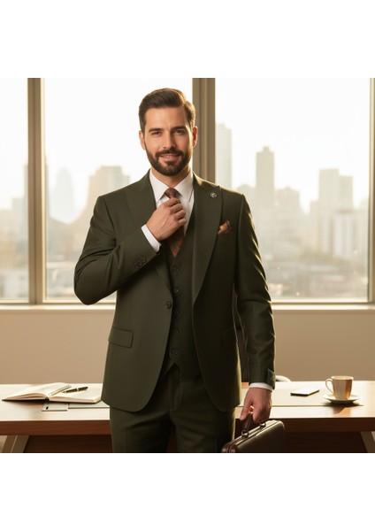 Erkek Takım Elbise, Kırlangıç Yaka, Blazer, Slımfıt, Haki Yeşili modelleri