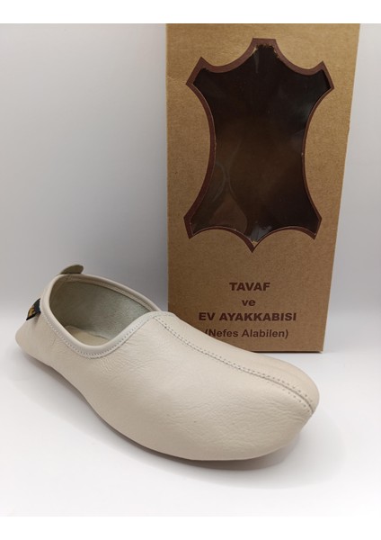 %100 Deri Hac Umre Tavaf Patiği ve Ev Ayakkabısı Terletmez