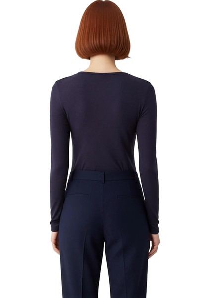 Kadın Uzun Kollu Düğmeli Bisiklet Yaka Fitted Örme Üst Kaliteli Şık Rahat Modern Zarif Günlük fiyatları