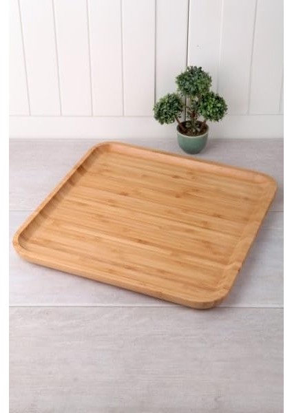 Bambu Lüx Kare Servis 30 * 30CM, Sunumluk & Çerezlik Sunum Tabağı