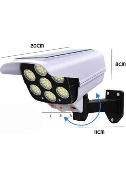 Solar Bahçe Lambası Uzaktan Kumandalı Kamera Görünümlü Hareket Sensörlü indirimleri