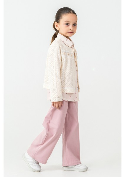 Yakası Bağlamalı Kız Çocuk 3\'lü Takım - 26K 4499 modelleri