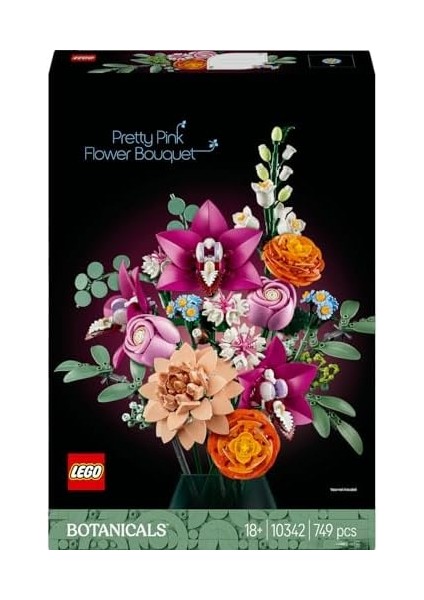 Pembe Çiçek 10342 – Yetişkinler Için Gül,, Orkide, Mürver Çiçeği, Düğün Çiçeği Gibi 9 Farklı Çiçek Içeren Çiçek Yapım Seti (749 Parça) modelleri