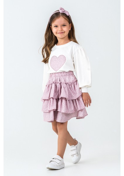 Taşlı Kalp Nakışlı Kız Çocuk 3\'lü Takım - 26K 6341 fırsatları