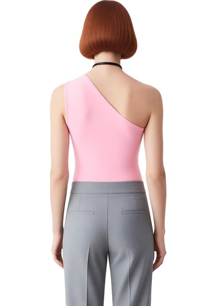 Asimetrik Kesim Tek Kol Detaylı Kadın Bluzu Deniz Kabuğu Aksesuarlı Örme Kaliteli Şık Rahat modelleri