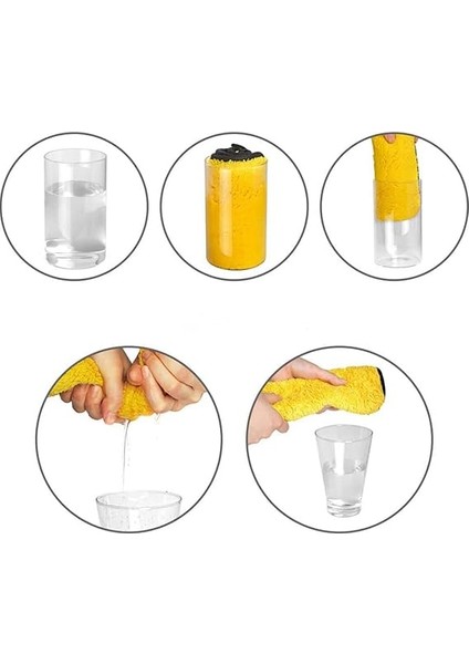 Oto Kurulama Bezi Araç Bez ve Sünger Mikrofiber Temizleme Yıkama Cam Araba Kurulama Temizlik Silme Bezleri Havlusu Profesyonel Sarı/gri indirimleri