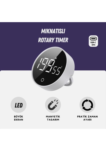 Rt-1 Mıknatıslı Zamanlayıcı, Mutfak Kronometresi, Pomodoro, Öğrenci Ders Çalışma Saati