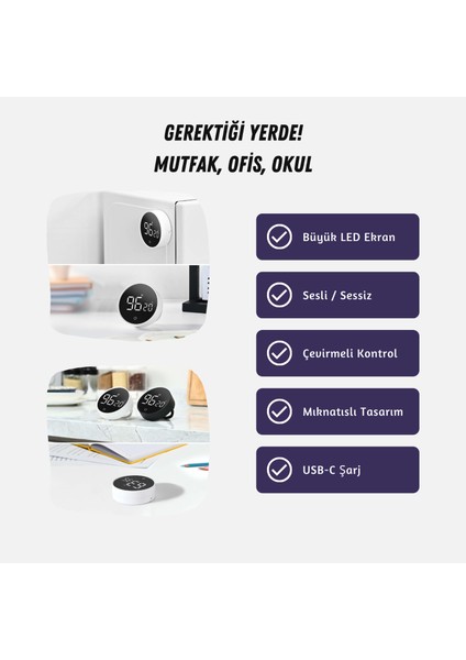 Rt-1 Mıknatıslı Zamanlayıcı, Mutfak Kronometresi, Pomodoro, Öğrenci Ders Çalışma Saati fiyatları