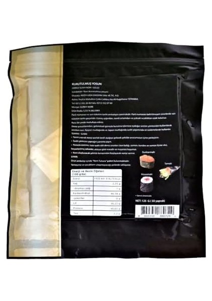 Chefline Asia Sushi Nori (Gold) Yosun (50 Yaprak) 125 G