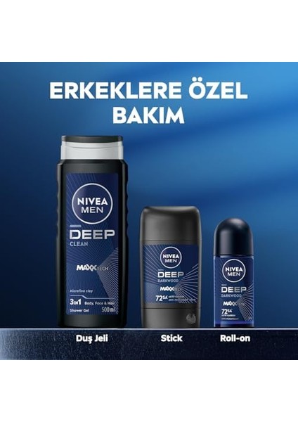 Nıvea Men Erkek Roll On Deodorant Deep Dimension 50 Ml,72 Saat Ter ve Ter Kokusuna Karşı Koruma,maskülen Ferah Koku,aktif Karbon,yapışkan His Bırakmaz fiyatları