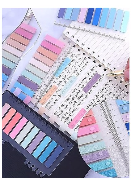 Sticky Notes Şeffaf Renkli Yapışkan Not Kağıtları Defter Yer Imleri Etiket Ayraç 3'lü Set(Gökkuşağı-1) modelleri