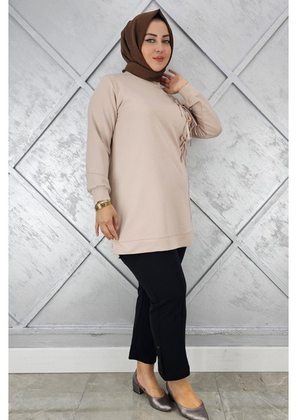 Kadın Düğme Taş Detaylı Biyeli Tesettür Tunik fiyatları