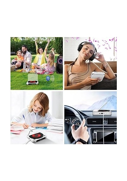 Bt5.1 CD Çalar Taşınabil Müzik Çalar Fm Radyo Masaüstü CD Oynatıcısı Kapaklı Ekran 6 Mod Ab Tekrar Zamanlayıcı Uzaktan Kumanda fırsatları