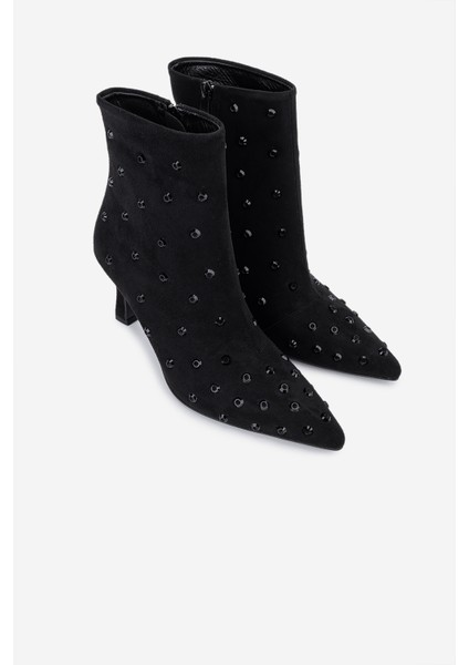 Kadın Hakiki Deri Siyah Kadife Topuklu Bot 735 VAL-8794 Bn Bot SK25-26 Sıyah Kdf fiyatları