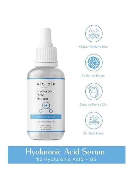Voop Hyaluronic Acid, Yoğun Nemlendirici Serum 30 ml modelleri
