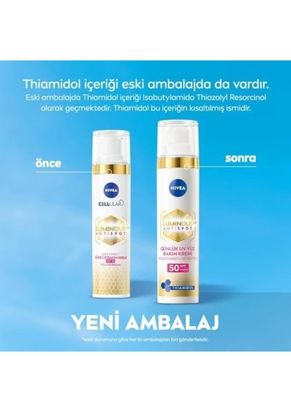 Nıvea LUMINOUS630 Leke Karşıtı Gündüz Bakım Kremi 40ML, SPF50 Yüksek Güneş Koruyucu, Hyaluronik Asit, E Vitamini, Hassas Cilt, Yüz Güneş Koruyucu, Koyu Leke, Güneş Lekesi Karşıtı modelleri