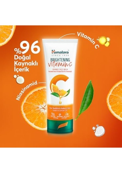 Himalaya Since 1930 Vitamin C Parlaklık Veren Portakal Özlü Yüz Temizleyici 100ML, Tüm Ciltler, Paraben/sls/sles Içermez