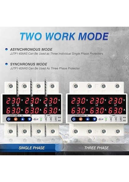 Fazlı Gerilim ve Akım Koruyucu Senkron ve Asenkron Çalışma Modları Otomatik Kapanma ve Otomatik Reset Fonksiyonlu Çoklu Korumalar Tasarlayın indirimleri