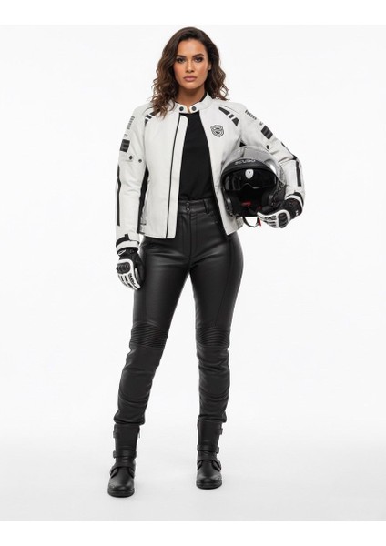 Lyon Gri 4 Mevsim Kadın Motosiklet Montu modelleri