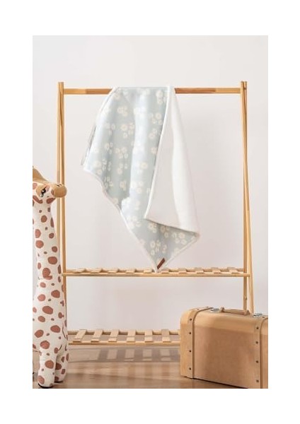 Fluffy Bebek Battaniyesi 70X100 cm Yeşil Desen modelleri