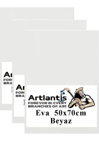 Beyaz Eva 50X70 cm 3 Adet Eva Süngeri Okul Kreş Anasınıfı Elişi Etkinlikleri