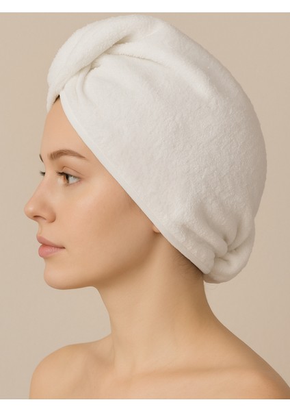 Pamuklu Saç Kurutma Bonesi,saç Kurutma Havlusu | Yumuşak ve Süper Emici | Düğmeli |