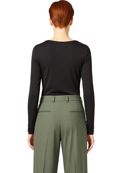 Kadın Uzun Kollu Dalgıç Kumaş Örme Spor Bluz Kaliteli Şık Rahat Modern Zarif Günlük modelleri