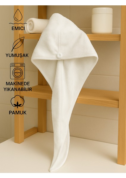 Pamuklu Saç Kurutma Bonesi,saç Kurutma Havlusu | Yumuşak ve Süper Emici | Düğmeli | fiyatları
