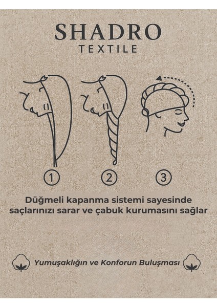 Pamuklu Saç Kurutma Bonesi,saç Kurutma Havlusu | Yumuşak ve Süper Emici | Düğmeli | indirimleri