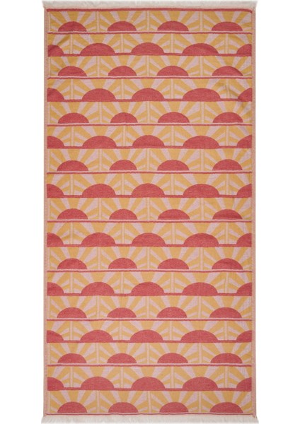 Soft Sun Madness Güneş Desenli Peştamal - Hardal - 90X160 cm