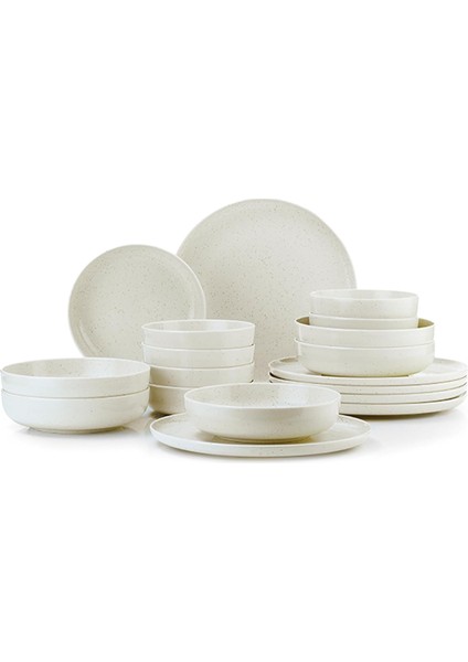 18 Parça 6 Kişilik Yemek Takımı Krem