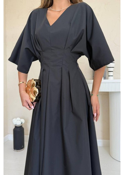 Zarif A Kesim V Yakalı Elbise fiyatları