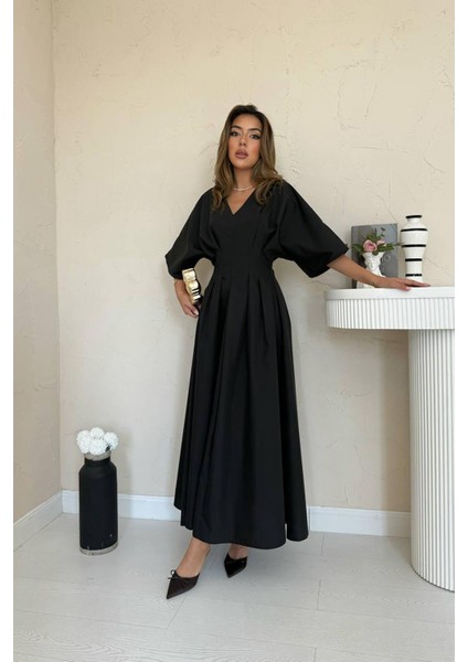 Zarif A Kesim V Yakalı Elbise modelleri