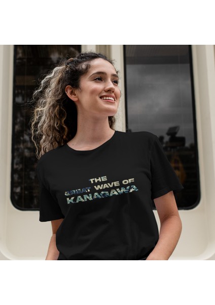 The Great Wave Of Kanagawa Tişört - Siyah fiyatları