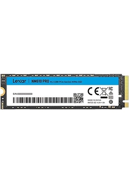 NM610PRO 2tb Ssd, M.2 2280 Pcıe GEN3X4 Nvme 1.4 Dahili, 3300 Mb/sn&apos;ye Kadar Okuma, 2600 Yazı, Dahili 3D Nand State Sürücü, Dizüstü, Masaüstü Için fiyatları