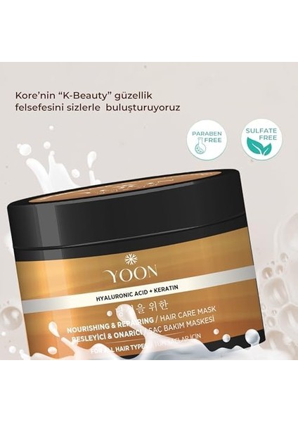 Yoon Keratin & Hyalüronik Asit Içeren Saç Maskesi, Hasarlı Aşırı Yıpranmış Saçları 360° Yoğun Onarıcı ve Besleyici Saç Bakım Maskesi 250ML modelleri