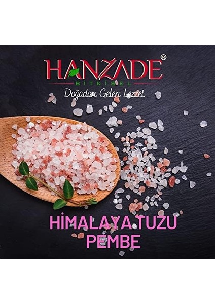 Hanzade Bitkisel Pembe Himalaya Tuzu Granül Tane 1 kg x 3 Adet