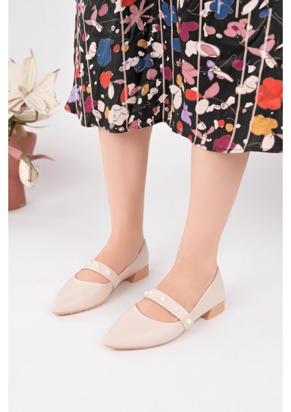 BA04595 Ten I Kadın Inci Bantlı Günlük Büyük Numara Babet - 38 modelleri