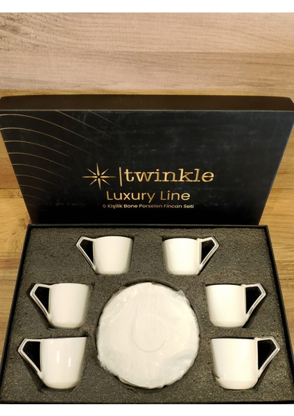 Luxury Platin Bone Porselen Kahve Fincan Takımı 406PLT01 modelleri