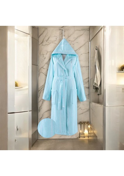 Lorien Pamuklu Kapüşonlu Midi Boy Bornoz