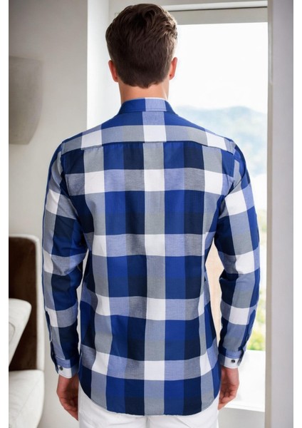 G962 Dewberry Erkek Gömlek-Lacivert-Mavi fiyatları