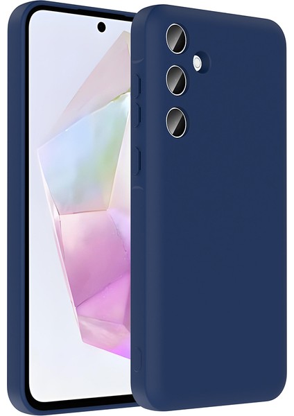 Galaxy A36 Kılıf Kamera Korumalı Kartlık Hazneli Nxxa Vitra Kapak - Lacivert