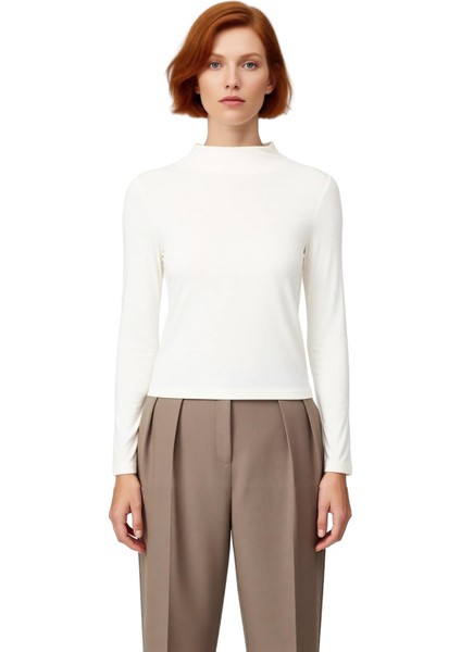 Kadın Esnek Örme Dik Yaka Bluz Günlük Şıklık ve Konfor Odaklı Tasarım Kaliteli Şık Rahat Modern fiyatları