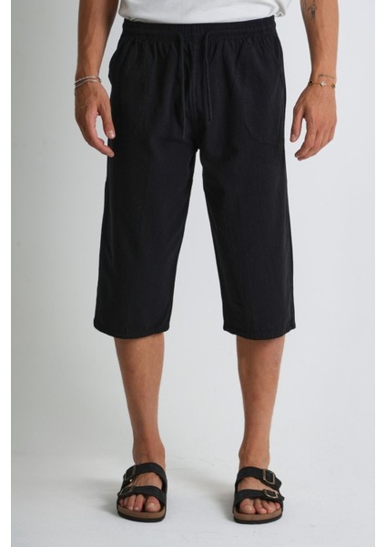 Erkek Regular %100 Pamuk Keten Görünümlü Kapri DC204-58