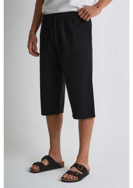 Erkek Regular %100 Pamuk Keten Görünümlü Kapri DC204-58