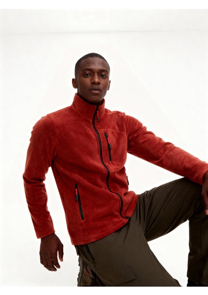 Erkek Extreme Rüzgar Geçirmez Cepli Outdoor Tam Fermuarlı Polar Ceket E223