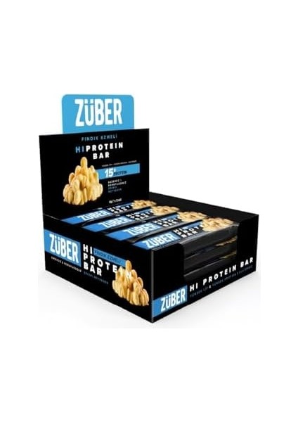 Züber Yüksek Protein Bar Fındık Ezmeli 45G x 12 Adet modelleri