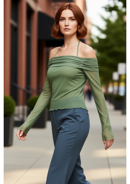 Kadınlar Için Şık Ispanyol Kol Bluz Bağlama Detaylı Örme ve Zahmetsiz Şıklık Kaliteli Şık Rahat fırsatları